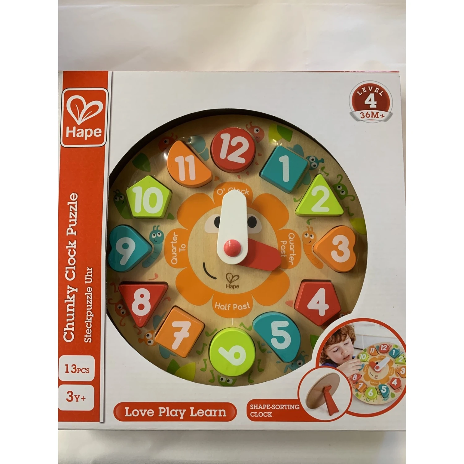 Hape Chunky Wooden Clock Puzzle 2 Hape Chunky Wooden Clock Puzzle - Image 2