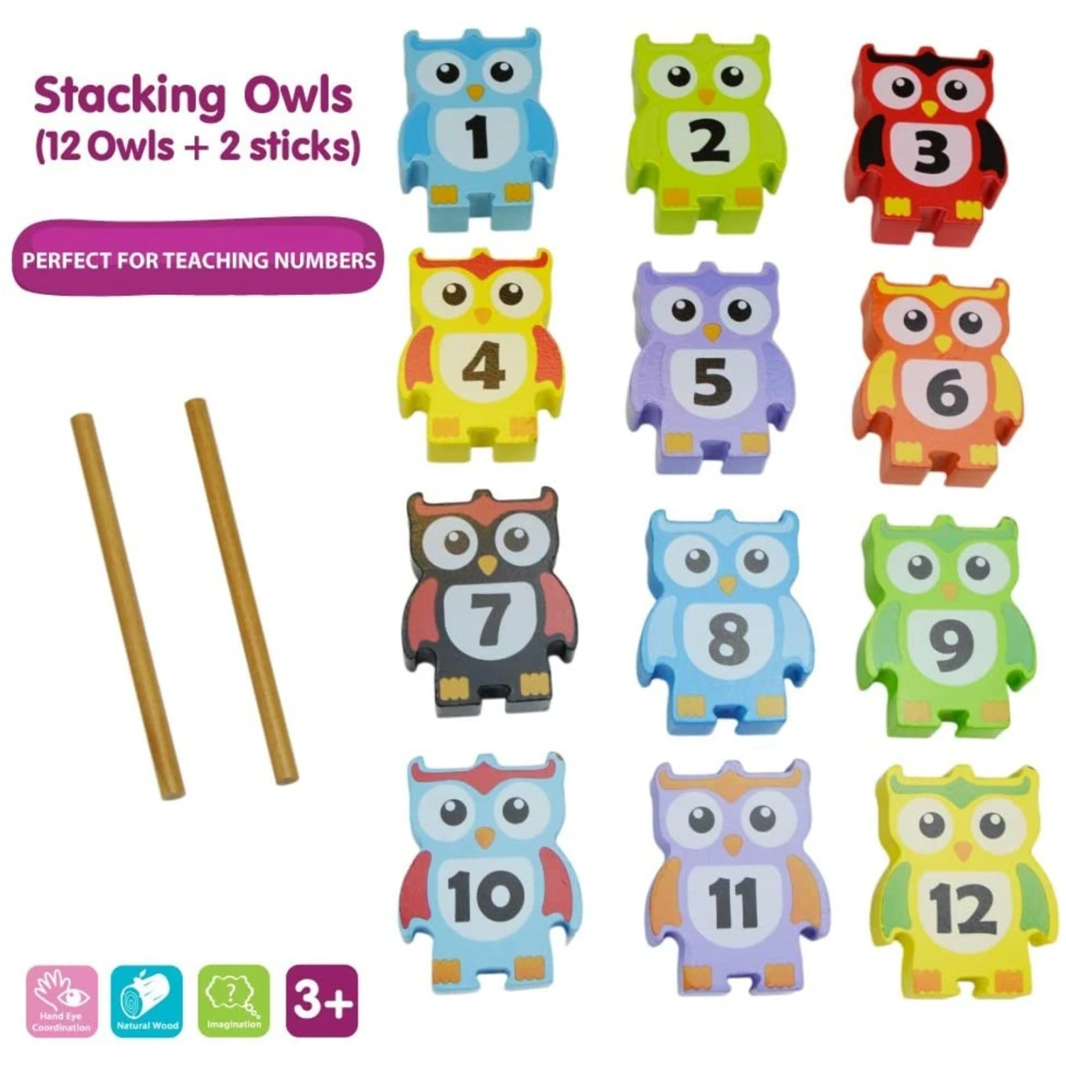 Wooden Stacking Owl Game 5 Wooden Stacking Owl Game - Image 5