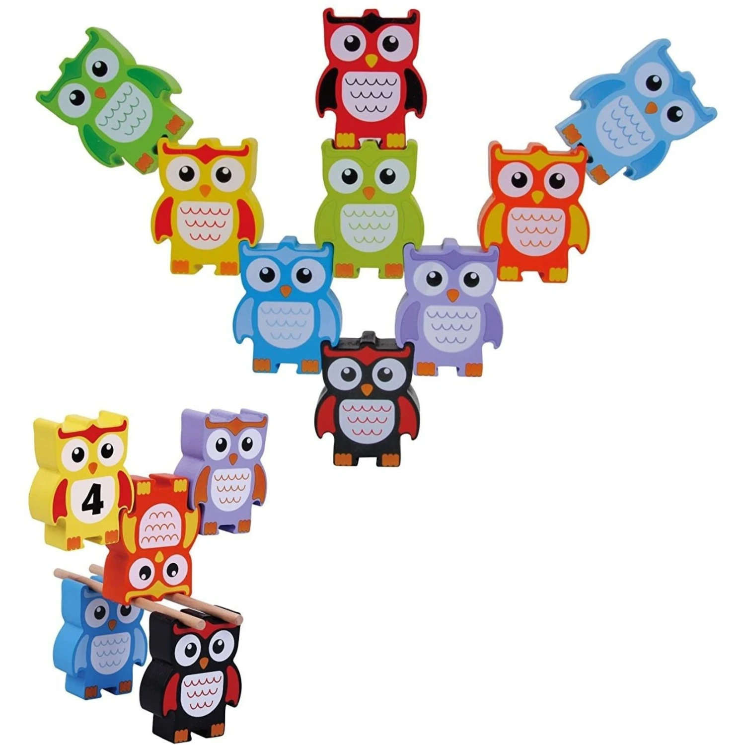 Wooden Stacking Owl Game 1 Wooden Stacking Owl Game