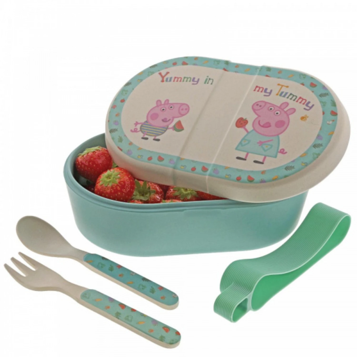 Peppa Pig - Bamboo Snack Box With Cutlery Set 2 Peppa Pig - Bamboo Snack Box With Cutlery Set - Image 2