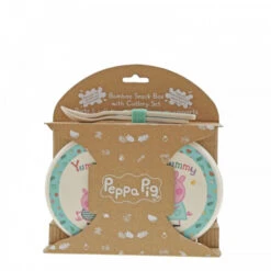 Peppa Pig - Bamboo Snack Box With Cutlery Set 11 Peppa Pig - Bamboo Snack Box With Cutlery Set -Celebrations and Toys peppa pig peppa pig bamboo snack box with cutlery 3