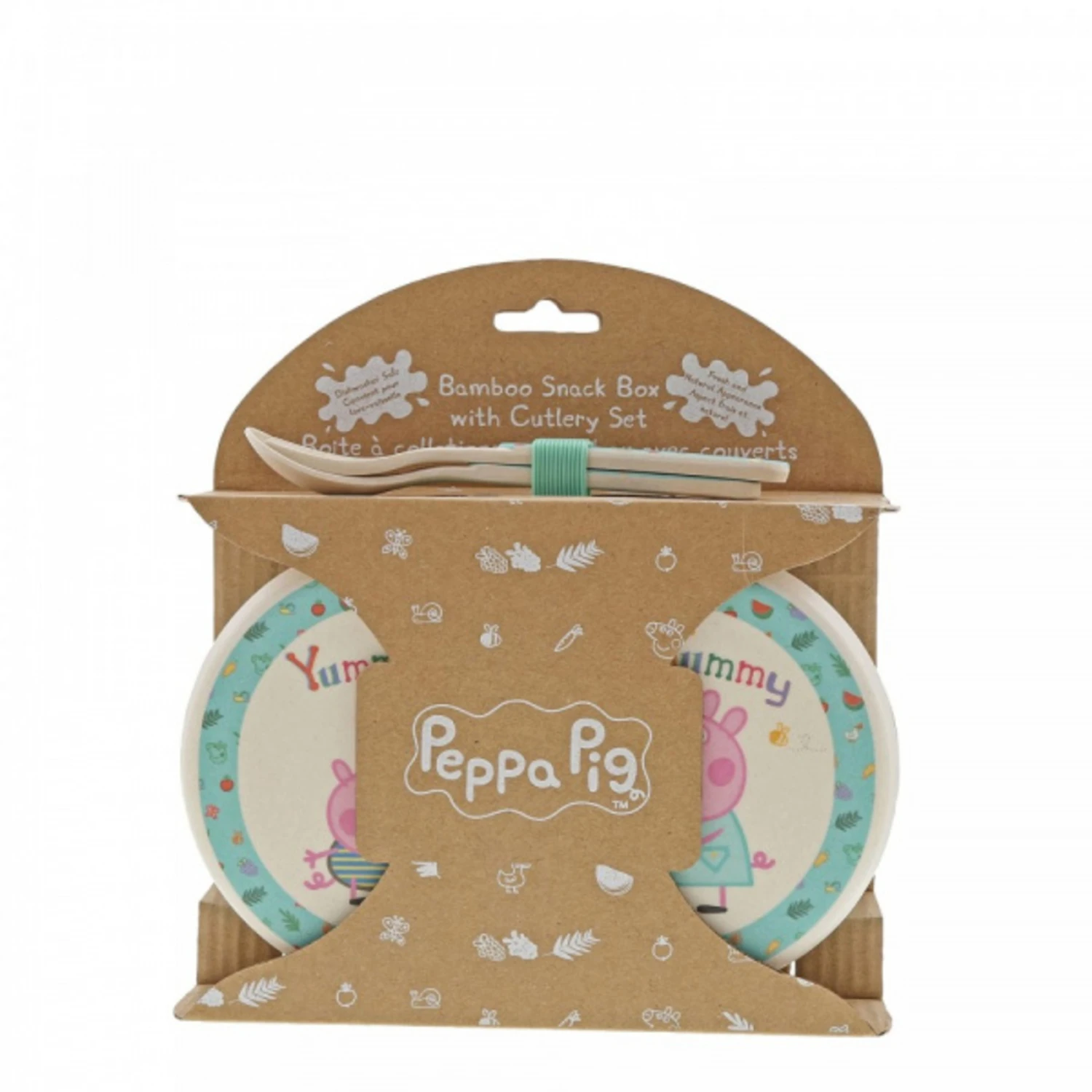 Peppa Pig - Bamboo Snack Box With Cutlery Set 4 Peppa Pig - Bamboo Snack Box With Cutlery Set - Image 4