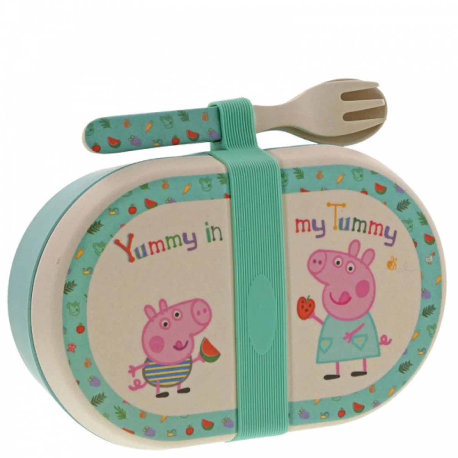 Peppa Pig - Bamboo Snack Box With Cutlery Set 5 Peppa Pig - Bamboo Snack Box With Cutlery Set - Image 5