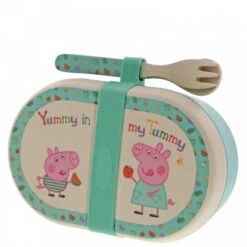 Peppa Pig - Bamboo Snack Box With Cutlery Set 13 Peppa Pig - Bamboo Snack Box With Cutlery Set -Celebrations and Toys peppa pig peppa pig bamboo snack box with cutlery 5