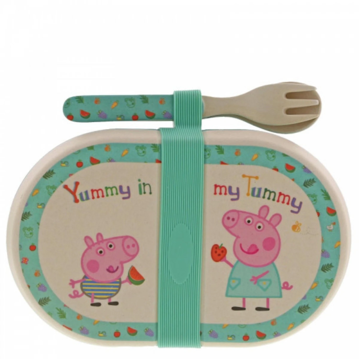 Peppa Pig - Bamboo Snack Box With Cutlery Set 1 Peppa Pig - Bamboo Snack Box With Cutlery Set